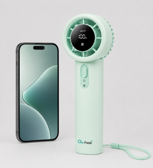 Re:Fresh Mini Handheld Fan – Pocket-Sized Cooling Anywhere